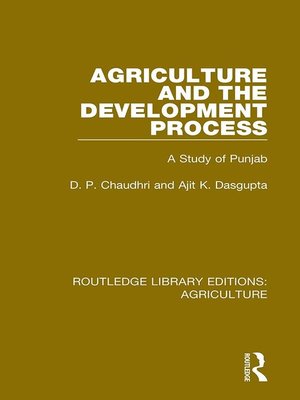 cover image of Agriculture and the Development Process